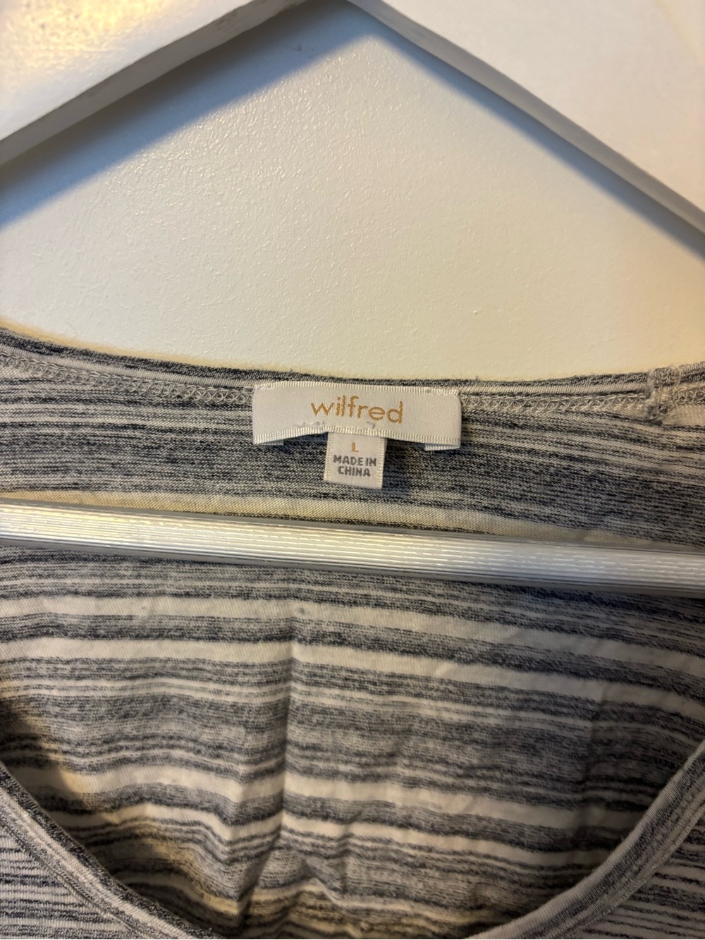 Wilfred Striped Scoop Neck Short Sleeve TShirt - Gray and White - Picture 2 of 4